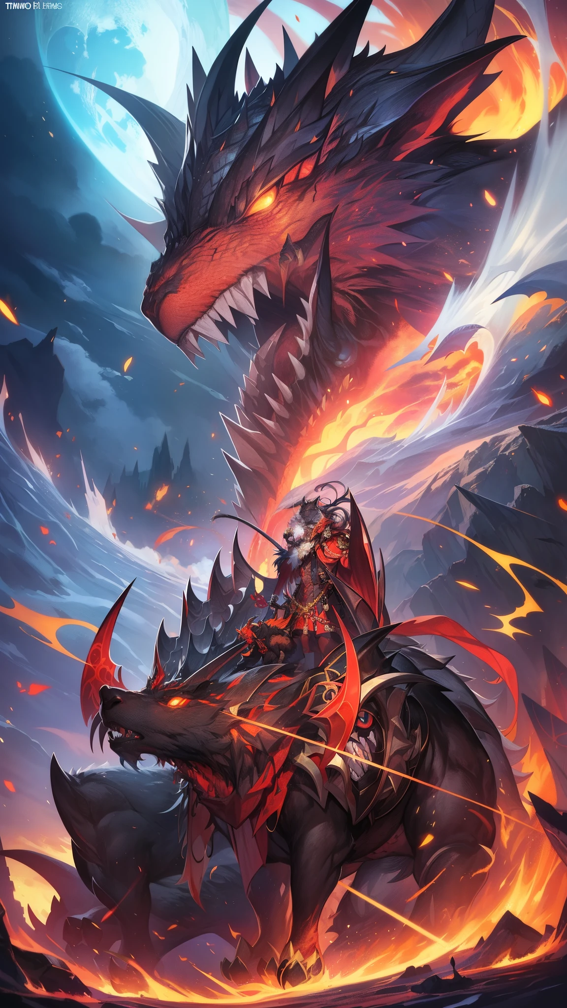 masutepiece、top-quality、detaileds、new testament、Beast of the Apocalypse、666 beast、pure、Another sign appeared in heaven。Behold、It is a big dragon that is red as fire.。It has seven heads and ten horns.、He wore seven crowns on his head.、Here we go again、I saw a beast coming up from the sea。It had ten horns and seven heads.。on their horns there are ten crowns.、Various blasphemous names were written on his head.。This beast I saw、It resembles a panther、The legs are like the feet of a bear.、The mouth was like the mouth of a lion。dragon and this beast、he gave his power, his throne, and great authority.、Here we go again、I saw another beast come out of the ground..。This beast is、It had two horns like the horns of a lamb..、spoke like a dragon。This beast iercise all the power that the previous beast had before that beast..、earth and its people々々Inserting a into the、I worshiped the beast beyond, The place where the fatal wound was healed.。