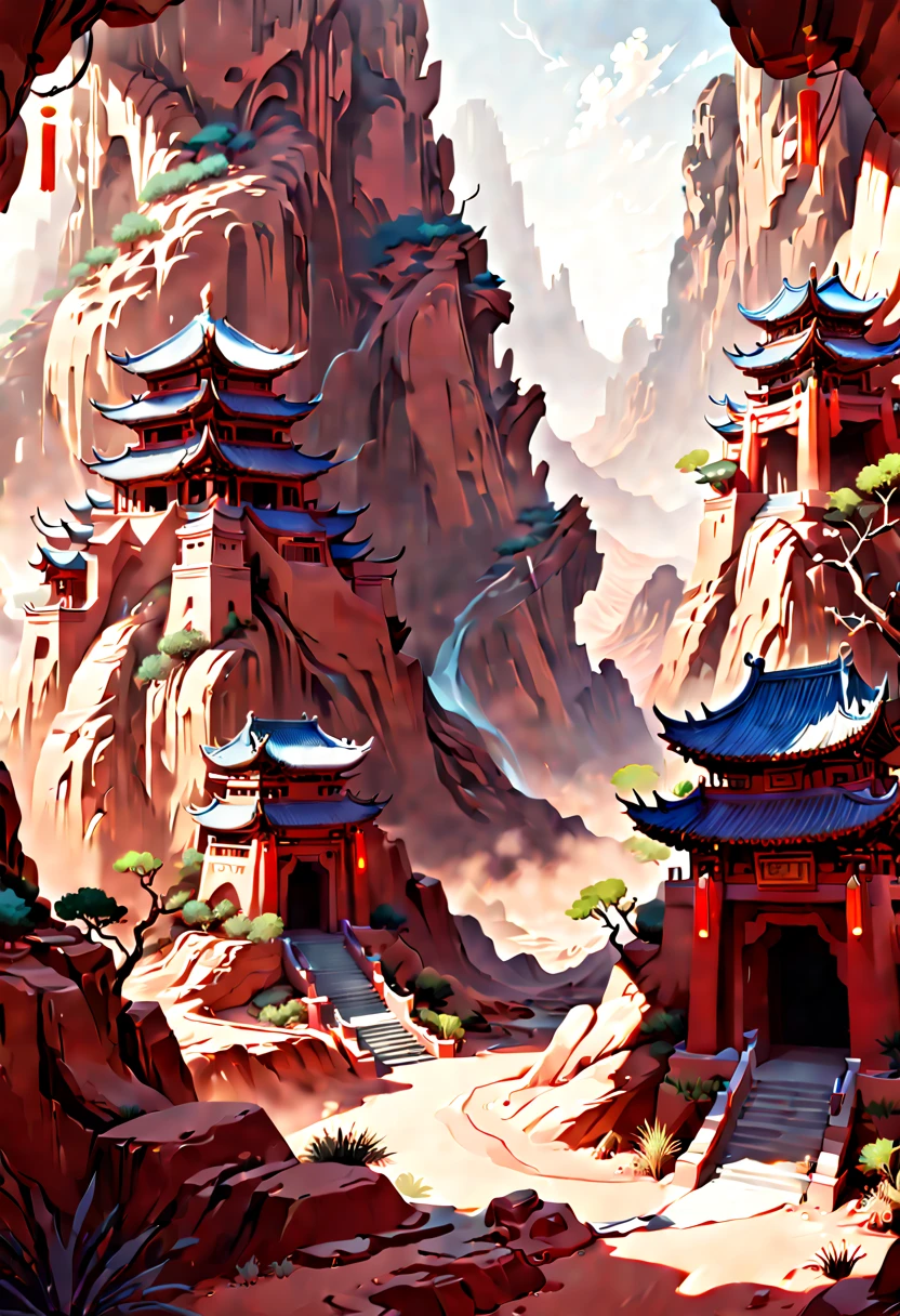 Desert Canyon, chinese style, enhance, intricate, (best quality, masterpiece, Representative work, official art, Professional, unity 8k wallpaper:1.3)