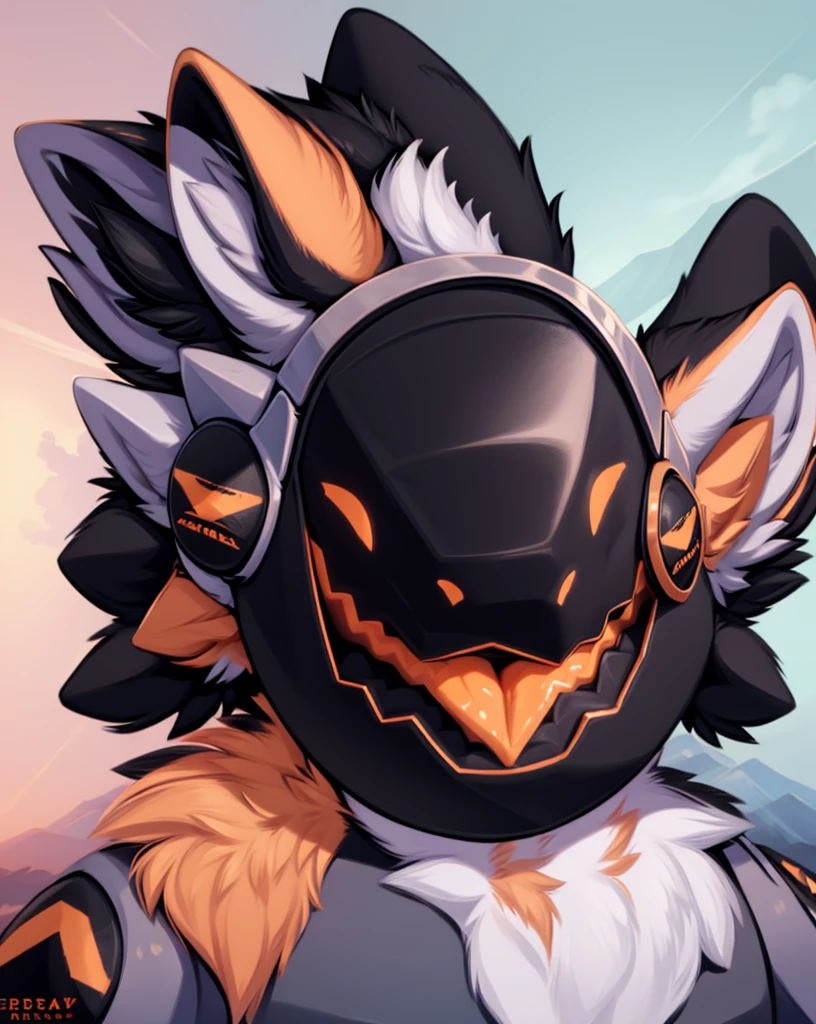 Sfw, Furry male protogen, wearing gaming clothes, ((highly detailed)) Gaming with an xbox controller, doritos and mountain dew on the bed, black fur, (highly detailed)