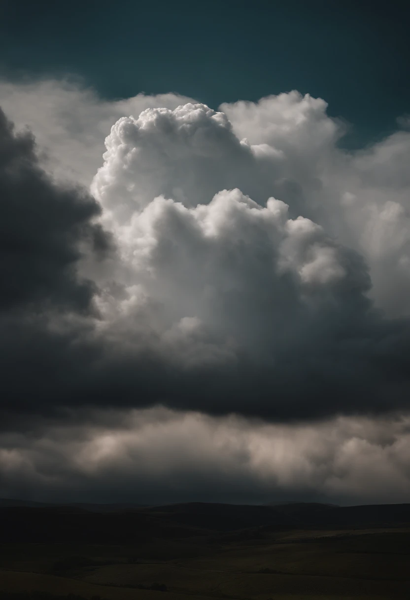 (best quality,highres,ultra-detailed),minimalistic shot,solitary cumulus nimbus cloud,plain background,monochromatic,beautiful,simple,colorful lighting
