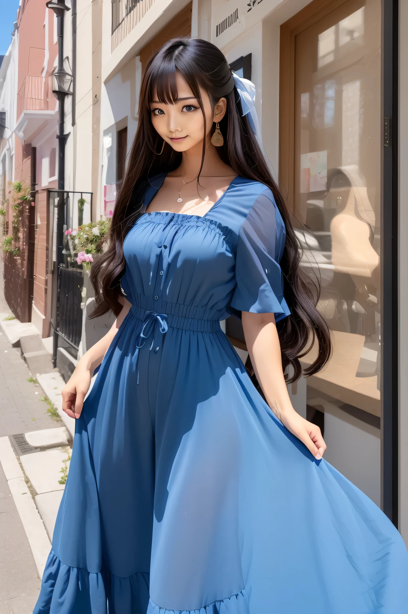 bangs, lips、out makeup、short eyelashes、looking at the viewer、A sloppy smile、photorealistic、high resolution、muste piece, best quality, 8K, beautiful woman、Finely detailed