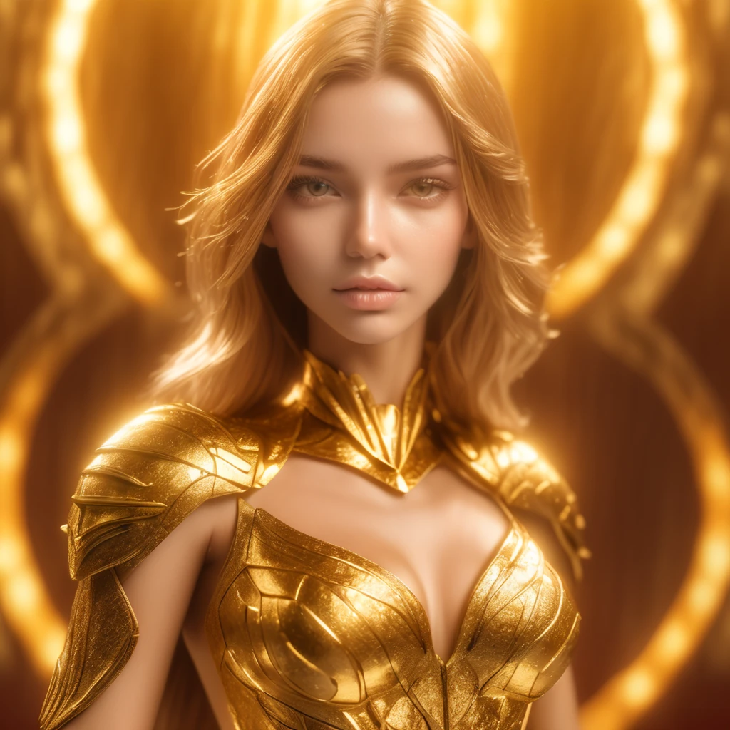 Knight of the Zodiac Aiolia de Leo, caveleira de ouro com capa branca, ataque na velocidade da luz, Saint Seya, (STYLE V-RAY!!!), (textura METAL REALISTA), CABELO REALISTA!!! (OURO BRILHANTE), (textura realista:2.0), (HDR:1.2), (4K), BLOND HAIR LONG, tiro de corpo inteiro!!!, camera low, TRAJE super detalhada ( ARMADURA), traje com pedras preciosas, ombreiras largas, mulher, rosto angelical, symmetrical face, seduzir, coxas musculosas definidas, SALA DO TRONO MAJESTADE, corpo inteiro, mostre as pernas de calcinha dourada brilhante relusente, olhos azuis sensuais, coxas BRANCAS, pernas, boca vermelha, olhos pequenos, nariz fino, (ETINIA ESLAVA), pele branca, 22 year old girl skin clean, pele branca, 22 year old girl skin clean, (OLHOS PERFEITOS!), hot girl,  (BARRIGA SENSUAIS!)