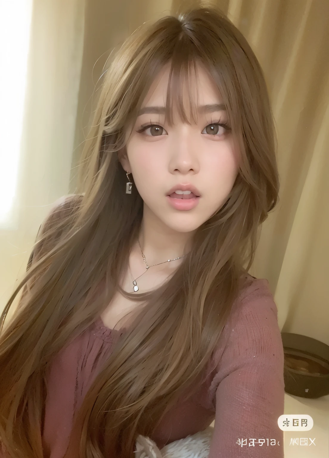 un primer plano de una chica con pelo largo y un anillo en la nariz, ulzzang, maquillaje popular de corea del sur, Lalisa Manobal, brown pelo largo con flequillo, maquillaje coreano popular, muchacha coreana, hermosa joven coreana, joven y adorable rostro coreano, sakimichan, hermosa mujer surcoreana, Lalisa Manoban de Blackpink, pelo largo con flequillo