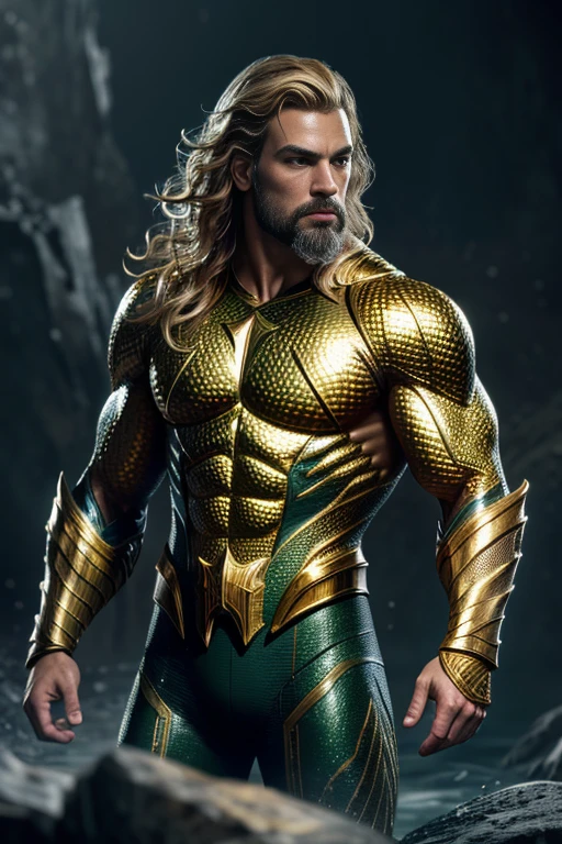 (best quality,8k,highres,masterpiece:1.2),ultra-detailed,photorealistic:1.37,upper body shot,DC Aquaman,Film grain,motion pose