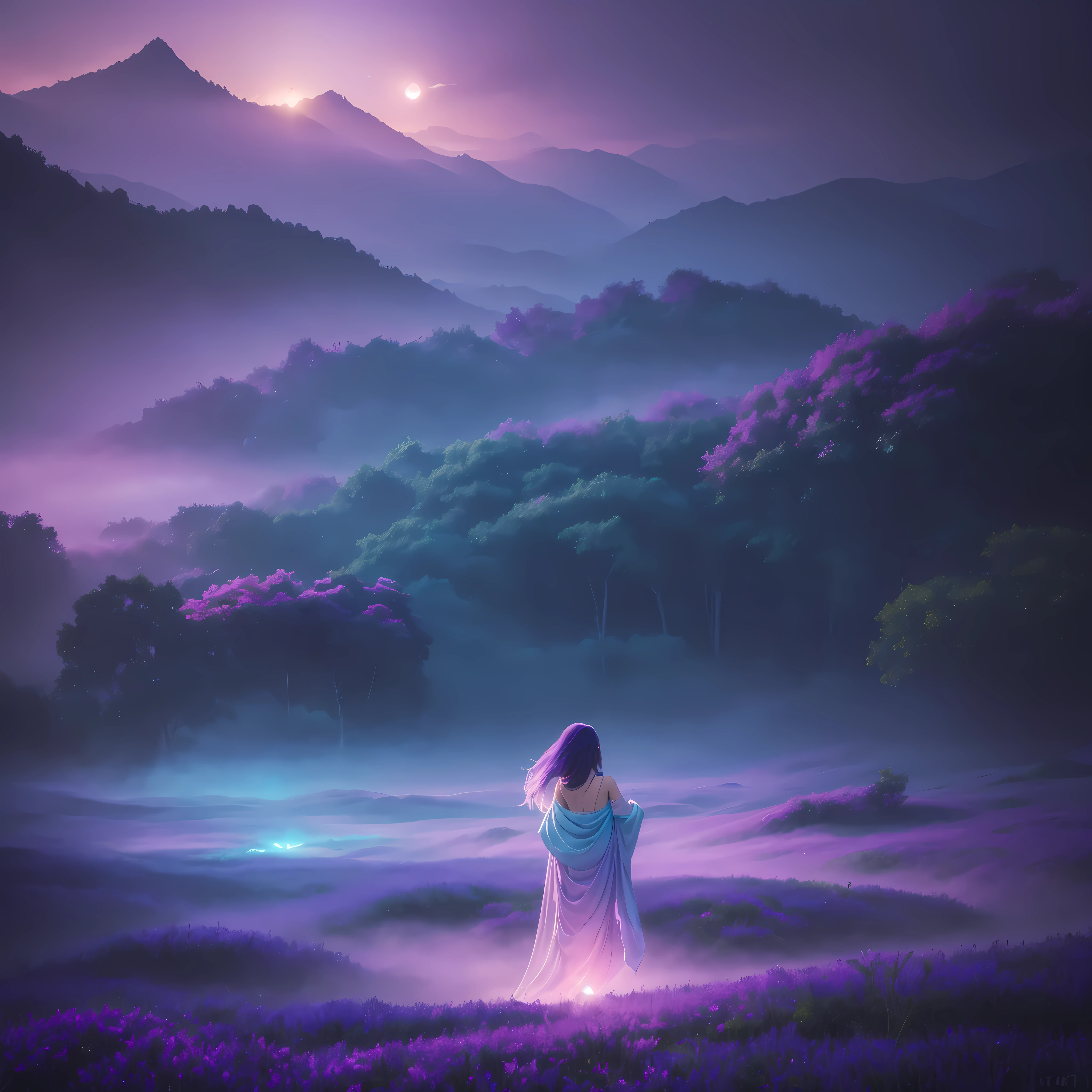 (best quality,4k,8k,highres,masterpiece:1.2),ultra-detailed,(realistic,photorealistic,photo-realistic:1.37),dreamscape,vibrant indigo hues,violet hues,intermingling,colorful celestial backdrop,lucid dreams,ethereal atmosphere,tranquil,serene,magical,mesmerizing canvas,soothing,pastel colors,harmonious composition,dream-like ambiance,otherworldly,hazy,misty,atmospheric,mystical,serene,soft focus,colorful dreams,peaceful,vivid colors,sublime,colorful,blurred background,dreamy light,calming beauty,luminous,heavenly,illuminating,ethereal lighting,