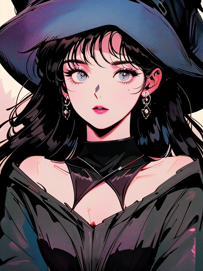 a close up of a woman in a black dress and a hat, fashionable dark witch, beautiful sorceress, beautiful witch female, a beautiful sorceress, dark witch, classical witch, supervillain sorceress witch, pretty sorceress, dark witch character, dark robed witch, beautiful female witch, dark sorceress, evil sorceress witch