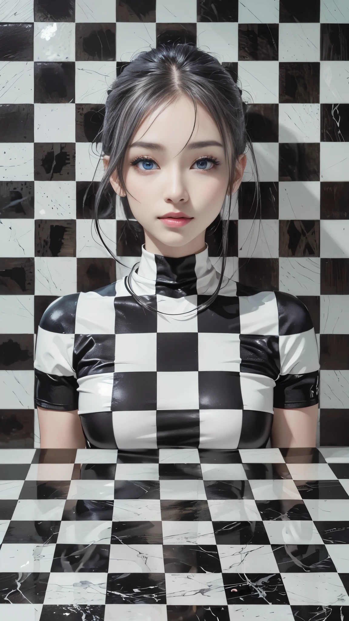 (anime art:1.8), (Gear art:1.7),(official art, beautiful and aesthetic, ultra detailed, beautiful, masterpiece, best quality:1.6), (1girl:1.2), Detailed face, Detailed eyes, Detailed hair, young fingers, Detailed fingers, five fingers, BREAK cute ig model, Japanese cute model, 22 years old, Tightened all body, Medium Breasts, small head, small face, small mouth, diamond Face, small nose, Sharp Faceline, (dropy eyes, Double eyelid, Blue eyes, Glossy eyes, Shiny eyes:1.2), Shiny skin, shiny hair, (gray hair:1.2),
_
BREAK (happy, smile, Teeth, Glossy Lip:1.2),beautiful Teeth, (upper body:1.5), sitting, from front,
_
(Dark urban gym:1.2), (minimalistic black and white gym interior:1.3), (high-end workout equipment:1.2), _ BREAK
(Confident pose:1.2), (engaged in exercise:1.2), (capturing active energy:1.2), _ BREAK
(Medium shot:1.2), (showcasing the entire outfit:1.2), (highlighting intricate details:1.2), _ BREAK
(Black and white sleek workout ensemble:1.2), (form-fitting top with stylish cutouts:1.2), (high-waisted leggings with subtle patterns:1.2), (stylish yet functional:1.2), (matching sneakers:1.2),