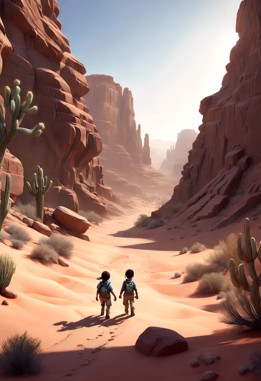 children's picture book, Desert Canyon, octane render, intricate, (best quality, masterpiece, Representative work, official art, Professional, unity 8k wallpaper)