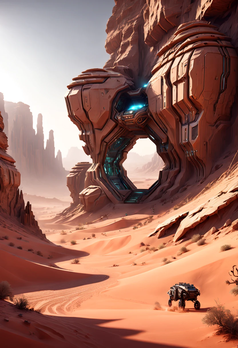 science fiction, Desert Canyon, octane render, intricate, (best quality, masterpiece, Representative work, official art, Professional, unity 8k wallpaper)