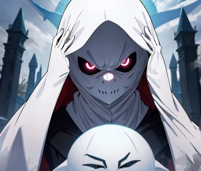 Ghost, face covered, evil.