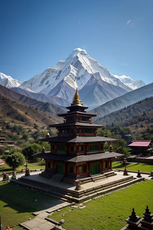 Certainly! How about using an AI art generator to create an image that combines elements of traditional Nepali architecture, vibrant cultural festivals, and Himalayan landscapes? You could input prompts like "Nepali temple architecture merged with colorful festival celebrations against a backdrop of majestic Himalayan mountains." This could result in a visually captivating representation of Nepal's rich cultural heritage set amidst its stunning natural beauty.