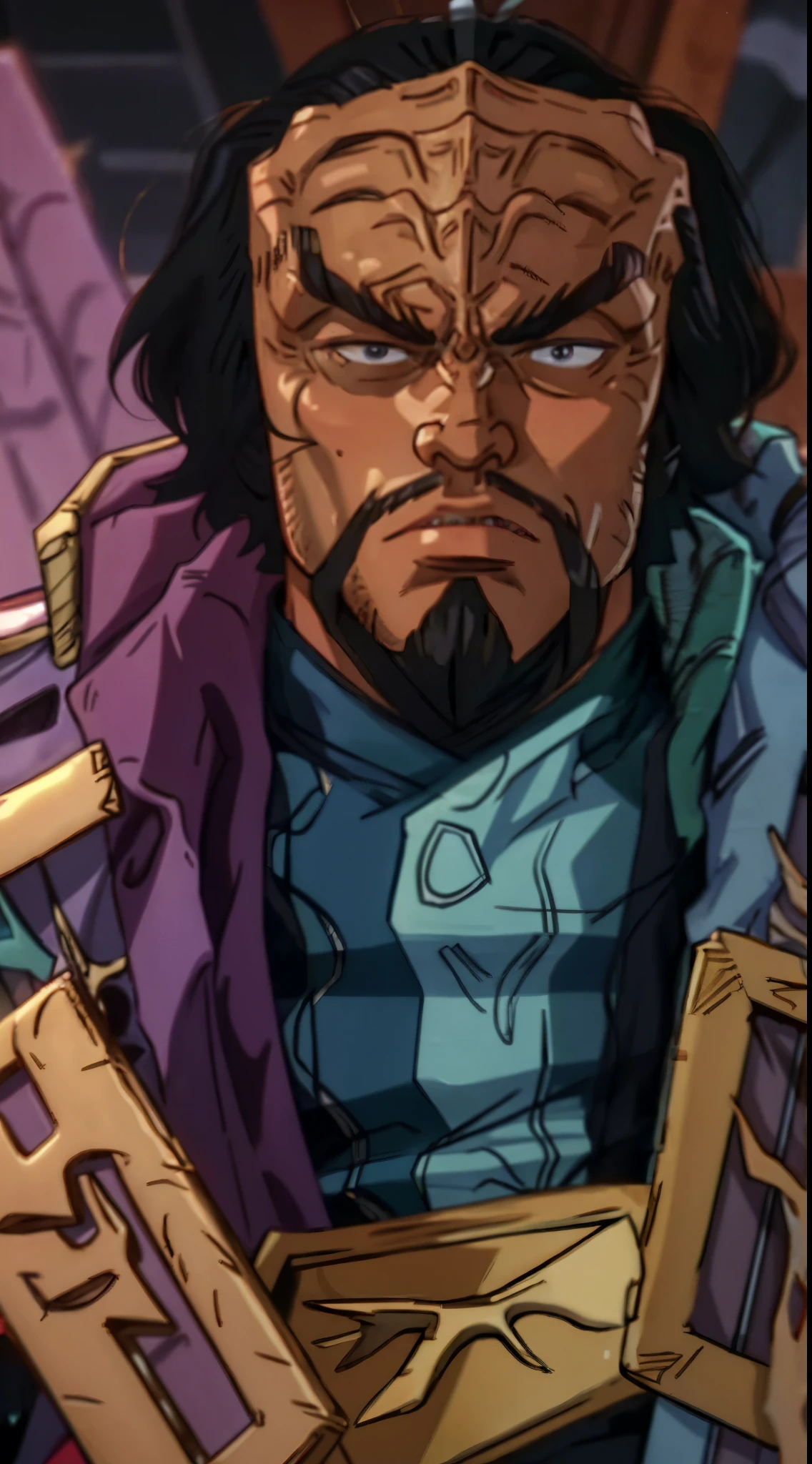 wanostyle male klingon forehead ridge thick eyebrows dark skin