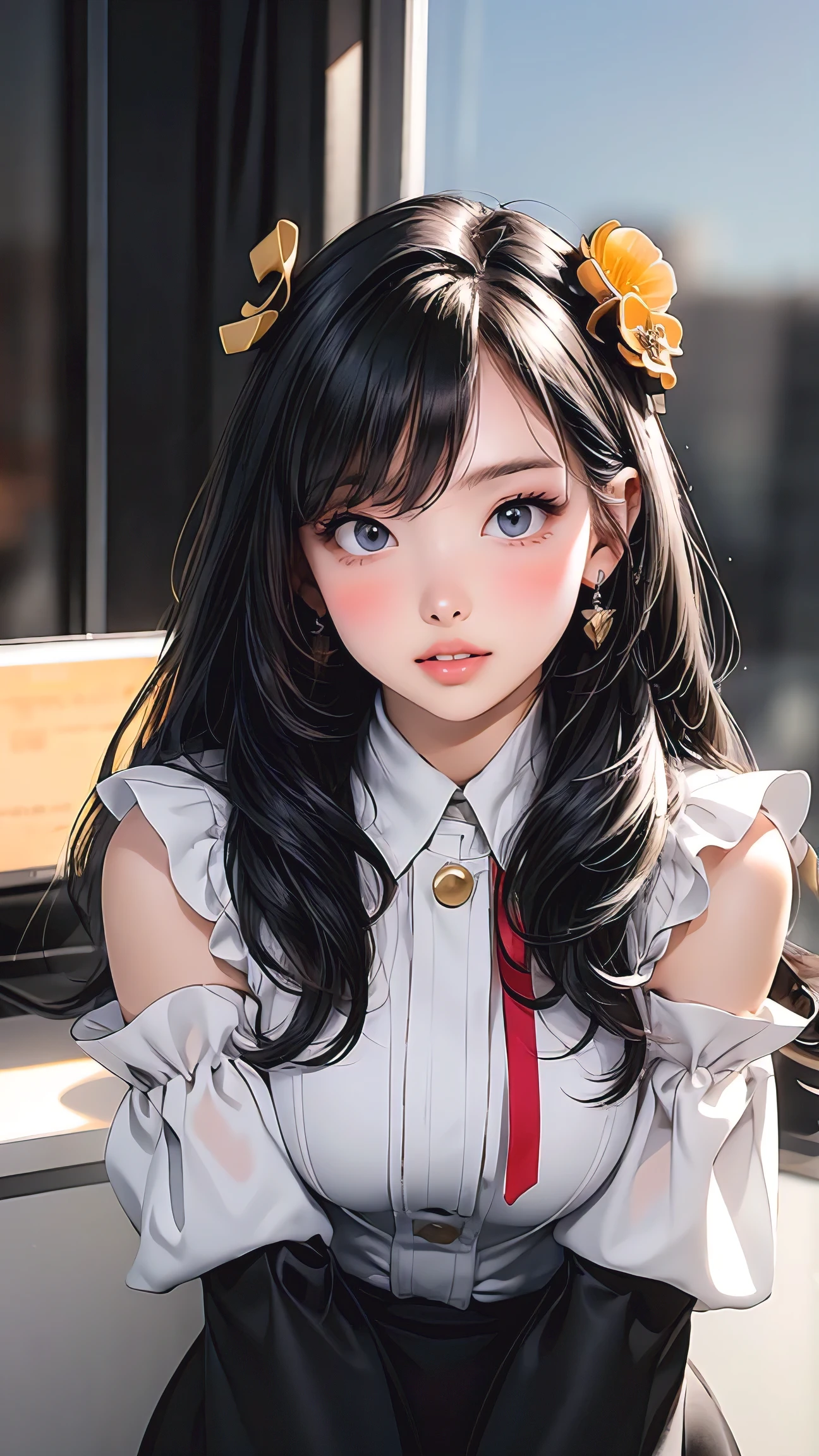 Blind Box,Simple Background,,Combing one&#39;s hair with a brush,Hair care products floating in the air,Soap bubble