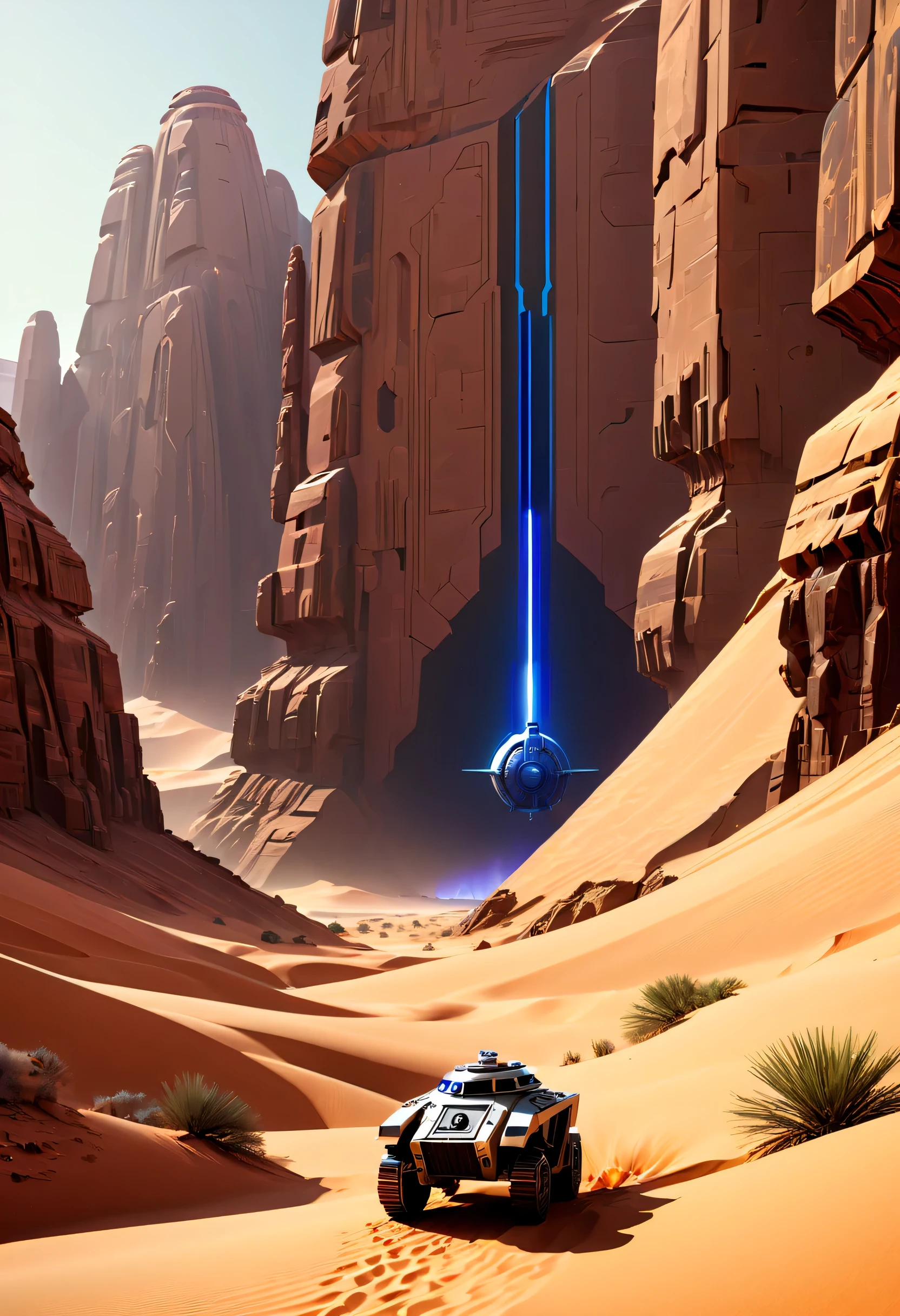 pop art, star wars, Desert Canyon, octane render, intricate, (best quality, masterpiece, Representative work, official art, Professional, unity 8k wallpaper)
