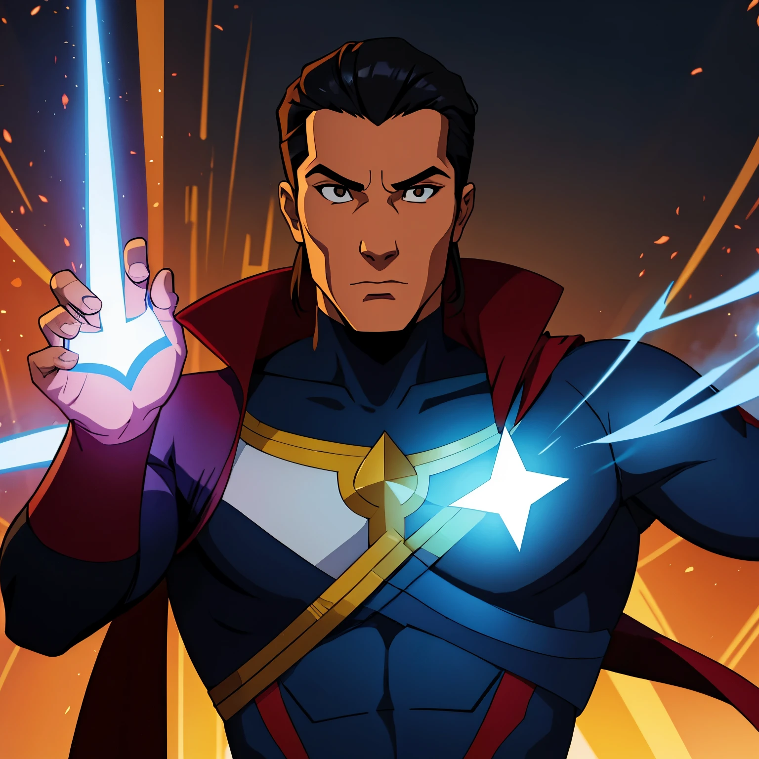 Al-Haytham from Genshin, if he was in a superhero cartoon from MARVEL