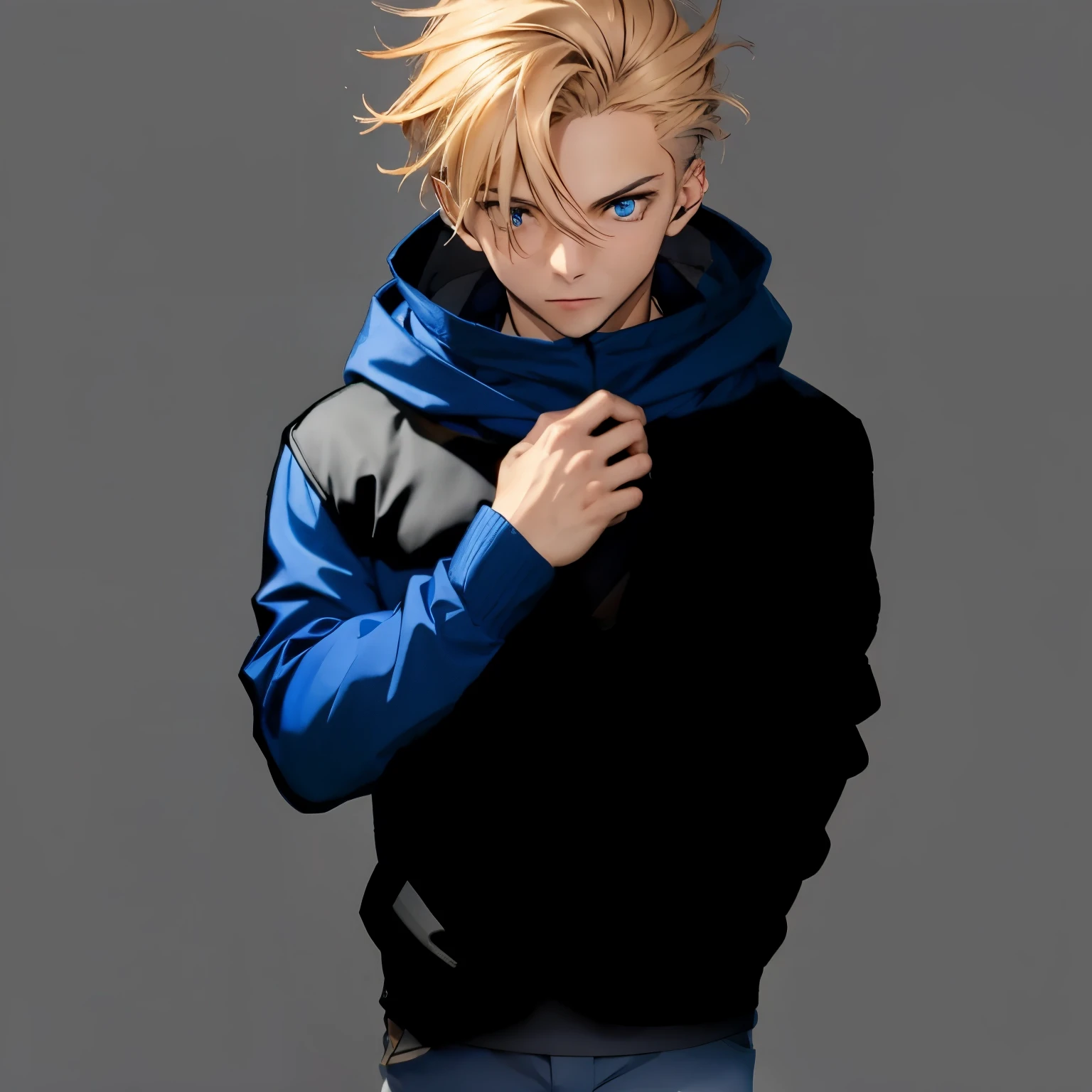 Sorriso discreto, garoto, masculino, anime