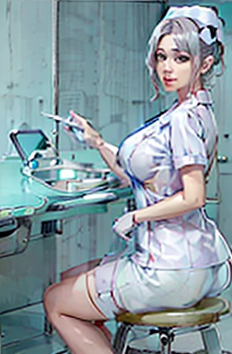 nurse uniform,hospital, latex nurse suit,nurses,busty,elbow gloves,labcoat,silverhair woman,blue eyes , gigantic boobs ,medical instruments,asian nurse,two nurses,speculum,examination room,oversize boobs, ,big ass ,strap on, lay on table ,legs spreaded,giving birth,gyno chair , dentist,Milf,