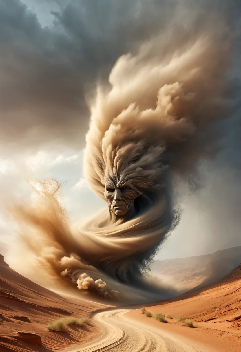 (desert canyon:1.5),Narrow canyon in the middle of the desert,(sandstorm,tornado:1.4),The hurricane rolled up the yellow sand and covered the sky,广阔的desert canyon,dramatic scenery,red sandstone formation,huge rock cliff,stunning landscape,deep and narrow ravine, in the style of photo realistic landscapes, Stone sculptures, cabin core, Stone, in the style of photo realistic landscapes, cabin core, tumbling wave,decorative background, photo realistic landscapes, large canvas format, 32k Ultra HD, photo, The best qualities of imaginative landscapes,4K,8k,high resolution,masterpiece:1.2),Super detailed,(actual,realistically,realistically:1.37),