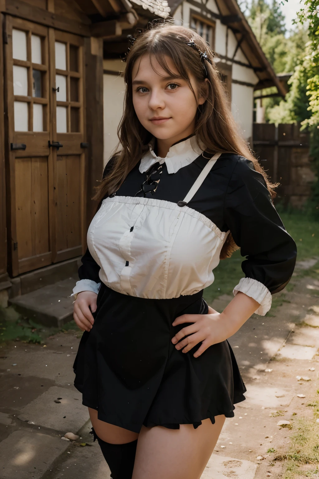 photographie, meisterwerk, High Resolution, realistisches bild, ((deutschland, mittelalter, nebliger bergwald, 4 young chubby German -schrls, sehr jung 8 jahre alt, she wears medieval authentic clothing, auf dem schulfest mit 4 jungen Freundinnen, lachen und spielen)), ((unusually large overstuffed bust for her young age, wide hips, swollen tits filled with milk hanging)), Smiles shyly, pickaboo long erected nipples like dicks, spreeding hairy pussy with fingers, ((kneeling down in front of viewer looking up to viewer, view from above)), cum covered face, gangbang orgy