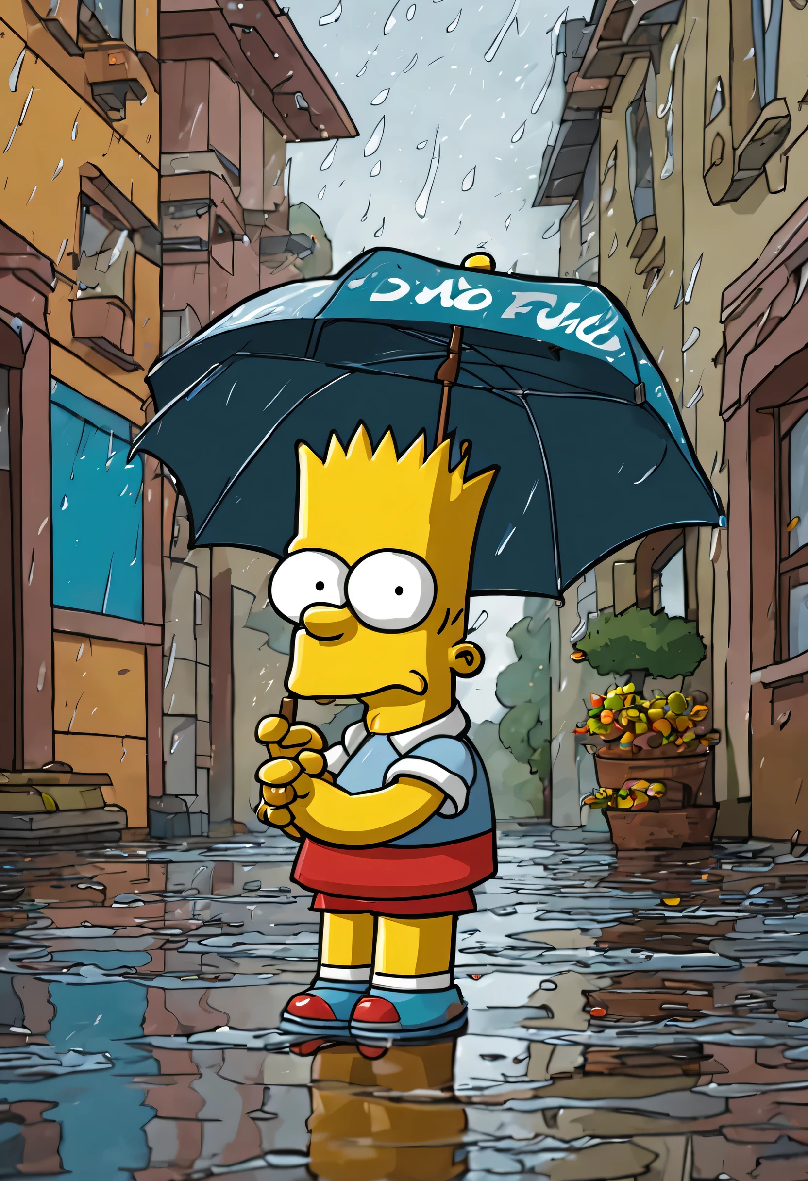 bart simpsons na chuva paz