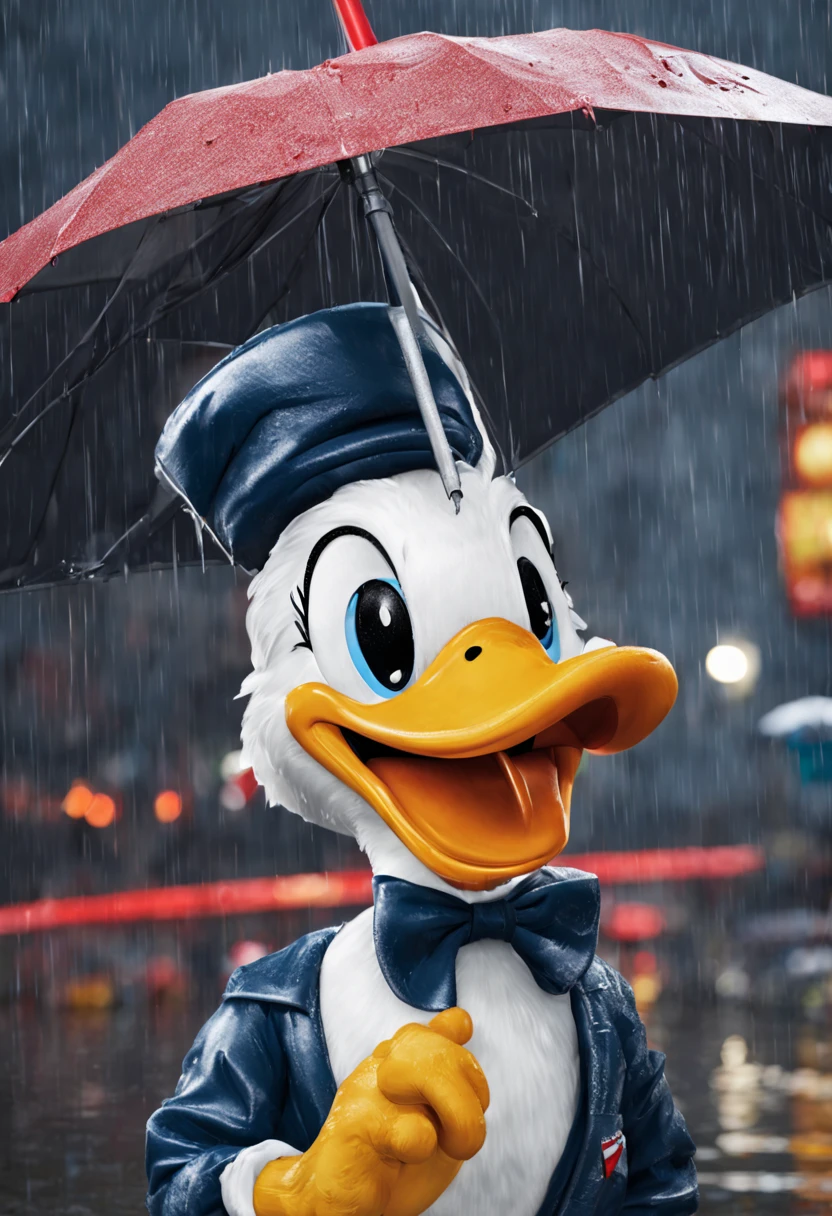 pato donald na chuva