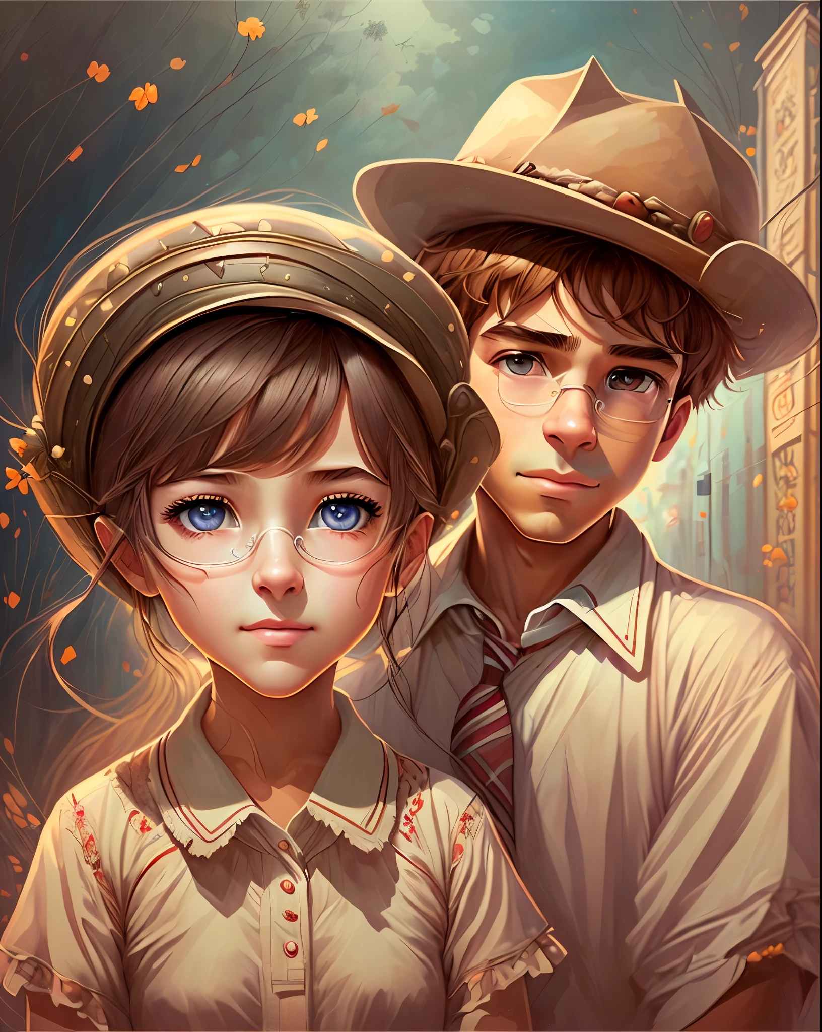 two young detectives. One boy and another girl, 15 years old and very nice, Pixar style --auto --s2