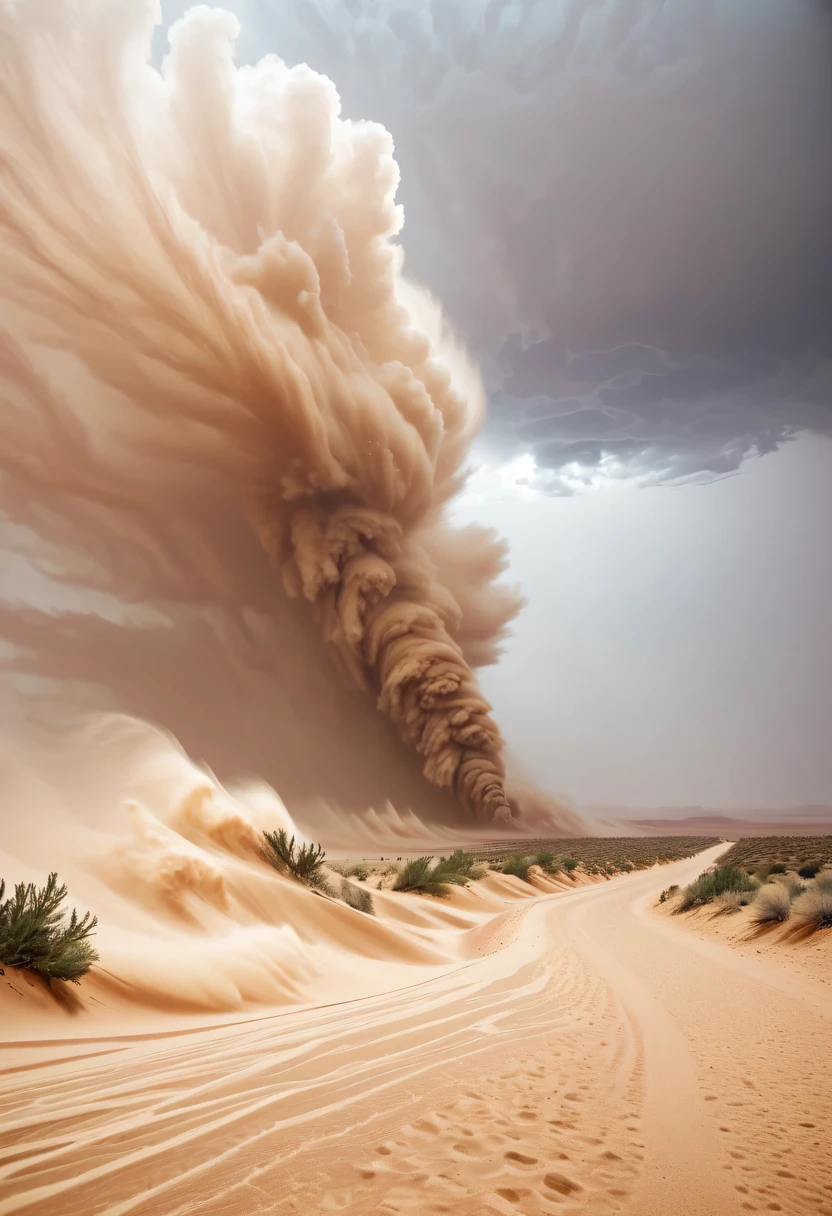 (desert canyon:1.5),Ordos Desert Grand Canyon,sandstorm,tornado,