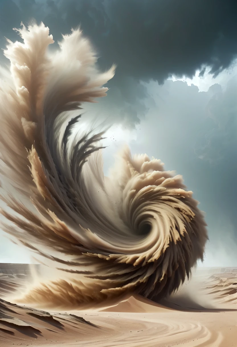 (desert canyon:1.5),Ordos Desert Grand Canyon,sandstorm,龙卷wind,flying sand,wind暴,wind,飓wind,gloomy sky,abandoned mound,broken wall,old,wind化的,deserted,