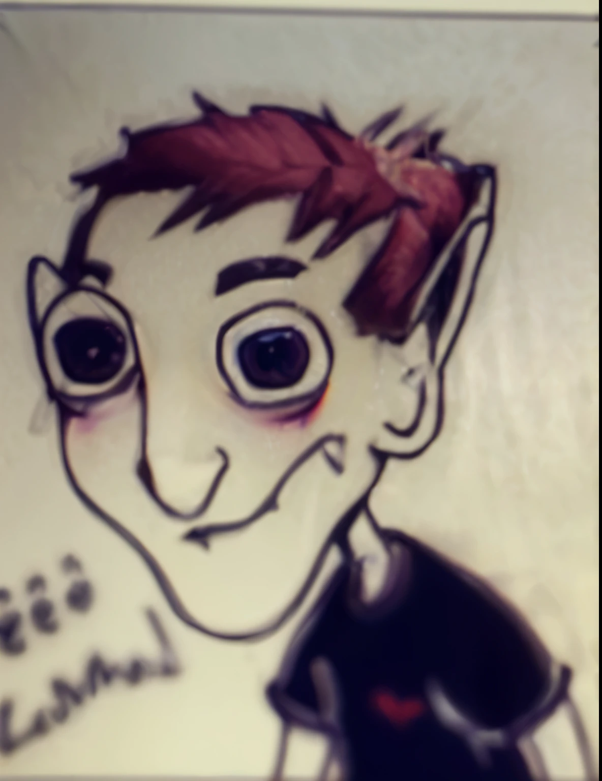 create a virtual character with the same features as the drawing, mas com sombra e luz, 3d, realistic and comical look