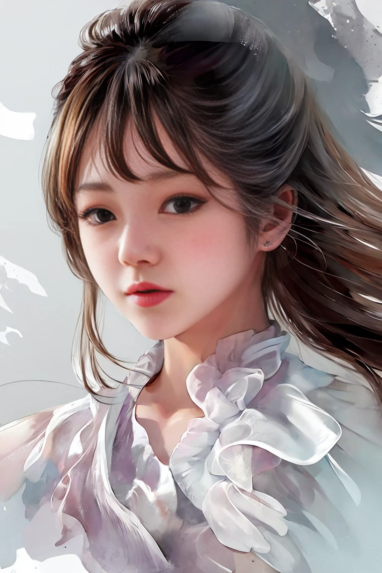 Stechu,(white background:1.4), ((tachi-e)), original,(illustration:1.1),(highest quality),(masterpiece:1.1),(Highly detailed CG Unity 8k wallpaper:1.1), (colorful:0.9),(panoramic shot:1.4),(alone:1.2), (Ink splatters),(splash of color),((watercolor)), Clear Sharp Focus,{ 1girl standing },((Korean style )),flower background,outdoors,rock, view viewer, make a happy face,soft smile,Pure,beautiful detailed face and eyes,beautyfull intricacy clothing decorative pattern details, black hair,black eye,colorwater 