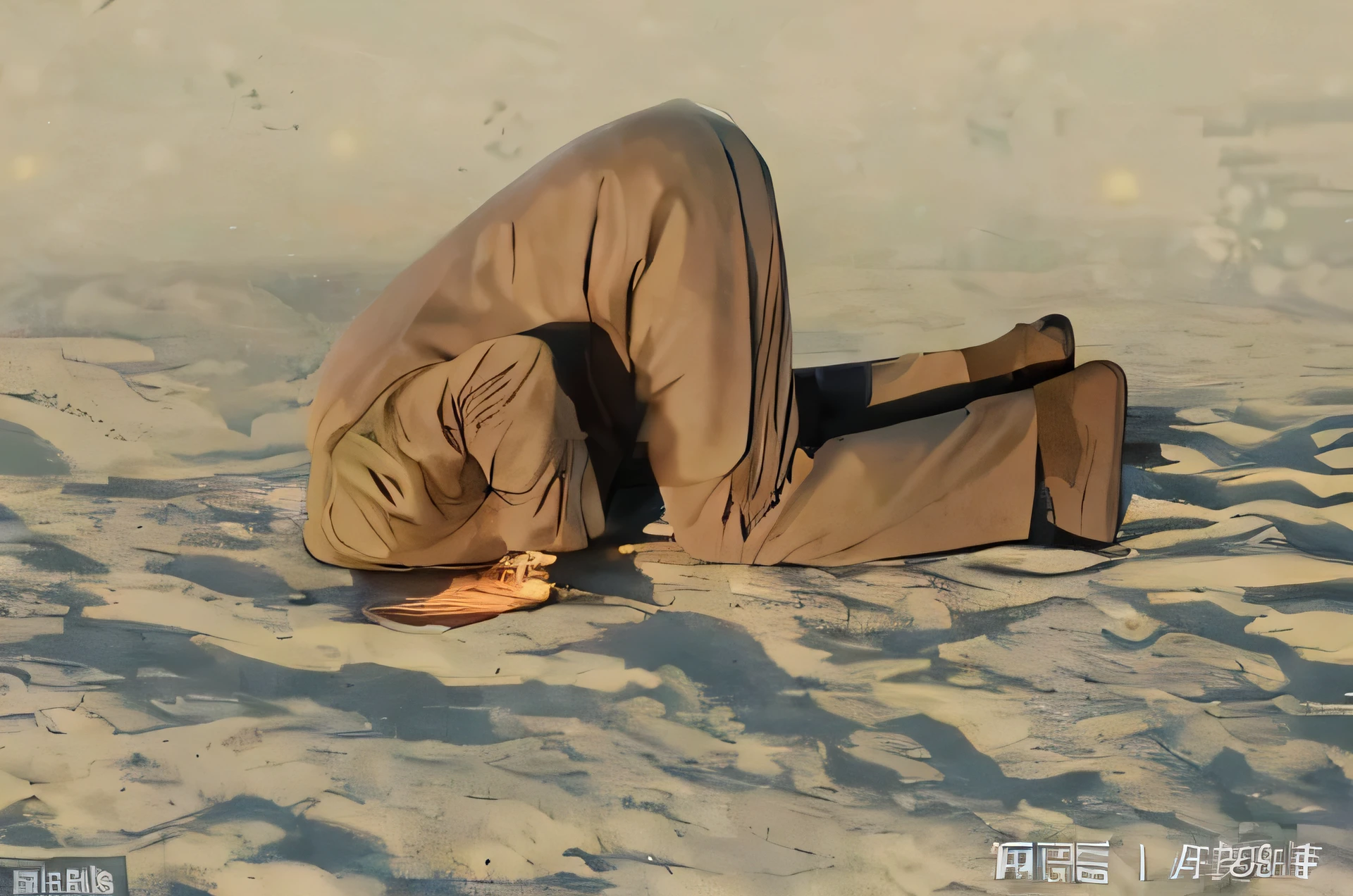 一个男人,头埋在沙子里. attention to detail, vibrant colors, swirling galaxies, realistic rocket, ethereal jellyfish, shooting stars, dreamy atmosphere, space exploration, cute and whimsical art, digital artwork, cozy and calm, celestial wonders, tranquil setting, captivating composition, masterful stroke, seamless blending, mesmerizing beauty, luminous celestial bodies, cosmic adventure, serene and peaceful, breathtaking cosmic landscapes, immersive experience, imaginative storytelling, otherworldly charm, meditative journey, enchanting visual narrative, boundless creativity.