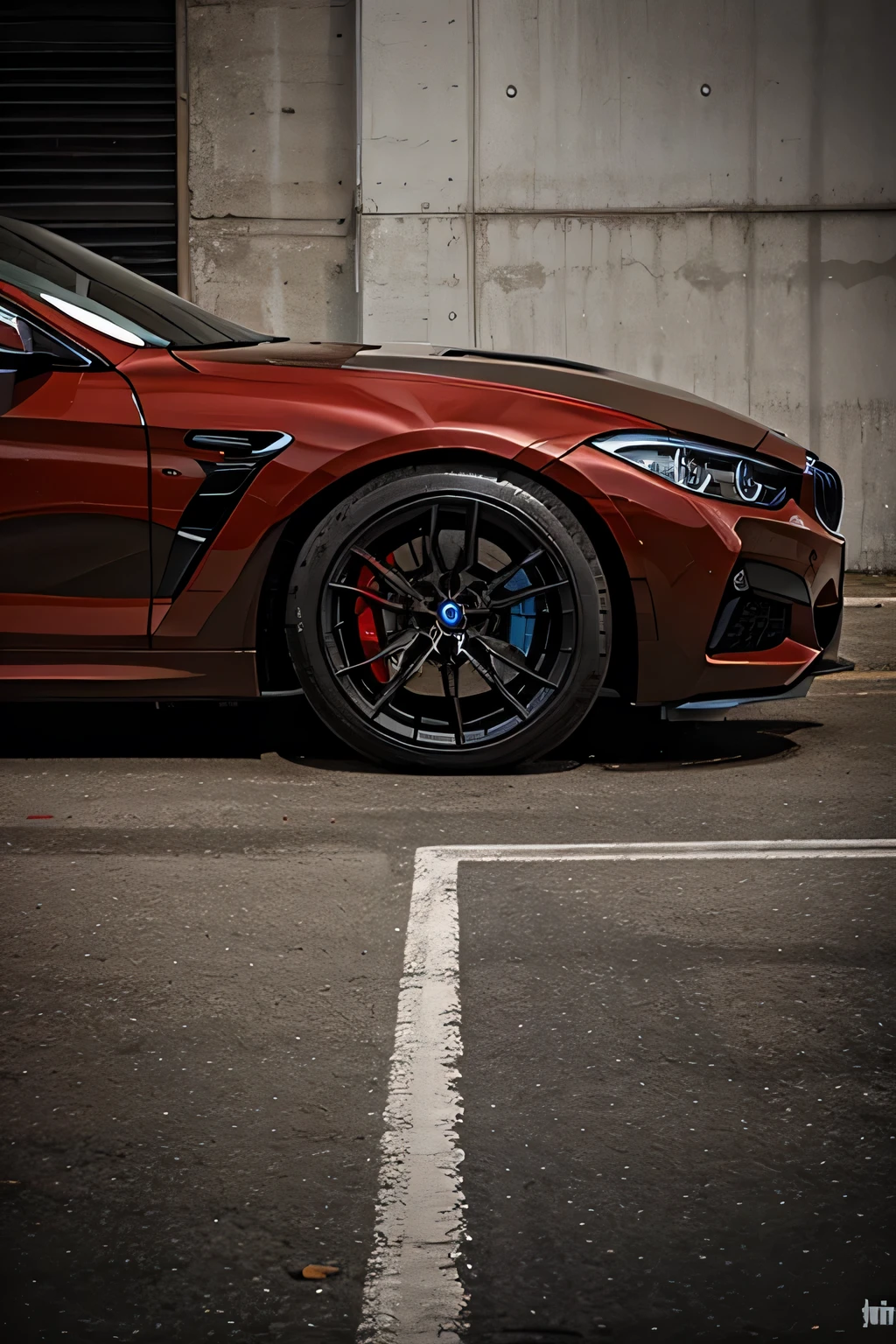 BMW logo, Red black gold plating