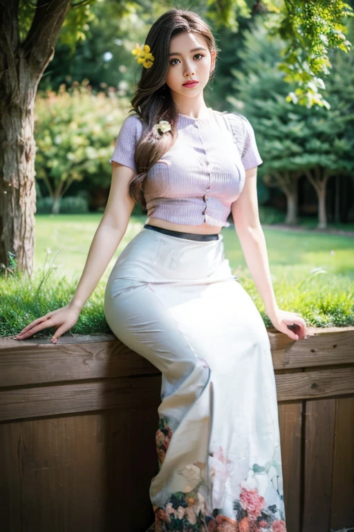 (best quality,4k,8k,highres,masterpiece:1.2),ultra-detailed,(realistic,photorealistic,photo-realistic:1.37), beautiful girl 24 years old, beautiful detailed eyes,beautiful detailed lips,extremely detailed eyes and face,longeyelashes,1girl,illustration,soft lighting,vibrant colors,bokeh,romantic,dreamlike,ethereal vibe,Full Body Professional Photo, (Photo 4K:1.1) (Sharp Focus:1.3), High Detail, Woman in colorful garden, Pretty Buttocks, long Hair, Instagram Pattern Pose, confident, slim girl, big tits:1.2, perfect anatomy, perfect symmetry:1.2, Realistic, realistic face:1.2, perfect face, content, confident, very detailed, and dramatic, cinematic lighting, Lighting scene, soft lights
graceful movement, full body photography, (((masterpiece :1.5))), photoreal, (((beautiful eyes:1.5)))