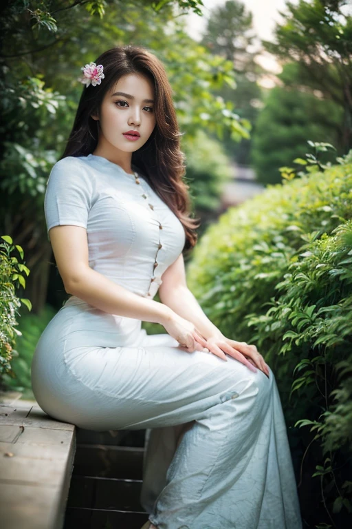 (best quality,4k,8k,highres,masterpiece:1.2),ultra-detailed,(realistic,photorealistic,photo-realistic:1.37), beautiful girl 24 years old, beautiful detailed eyes,beautiful detailed lips,extremely detailed eyes and face,longeyelashes,1girl,illustration,soft lighting,vibrant colors,bokeh,romantic,dreamlike,ethereal vibe,Full Body Professional Photo, (Photo 4K:1.1) (Sharp Focus:1.3), High Detail, Woman in colorful garden, Pretty Buttocks, long Hair, Instagram Pattern Pose, confident, slim girl, big tits:1.2, perfect anatomy, perfect symmetry:1.2, Realistic, realistic face:1.2, perfect face, content, confident, very detailed, and dramatic, cinematic lighting, Lighting scene, soft lights
graceful movement, full body photography, (((masterpiece :1.5))), photoreal, (((beautiful eyes:1.5)))