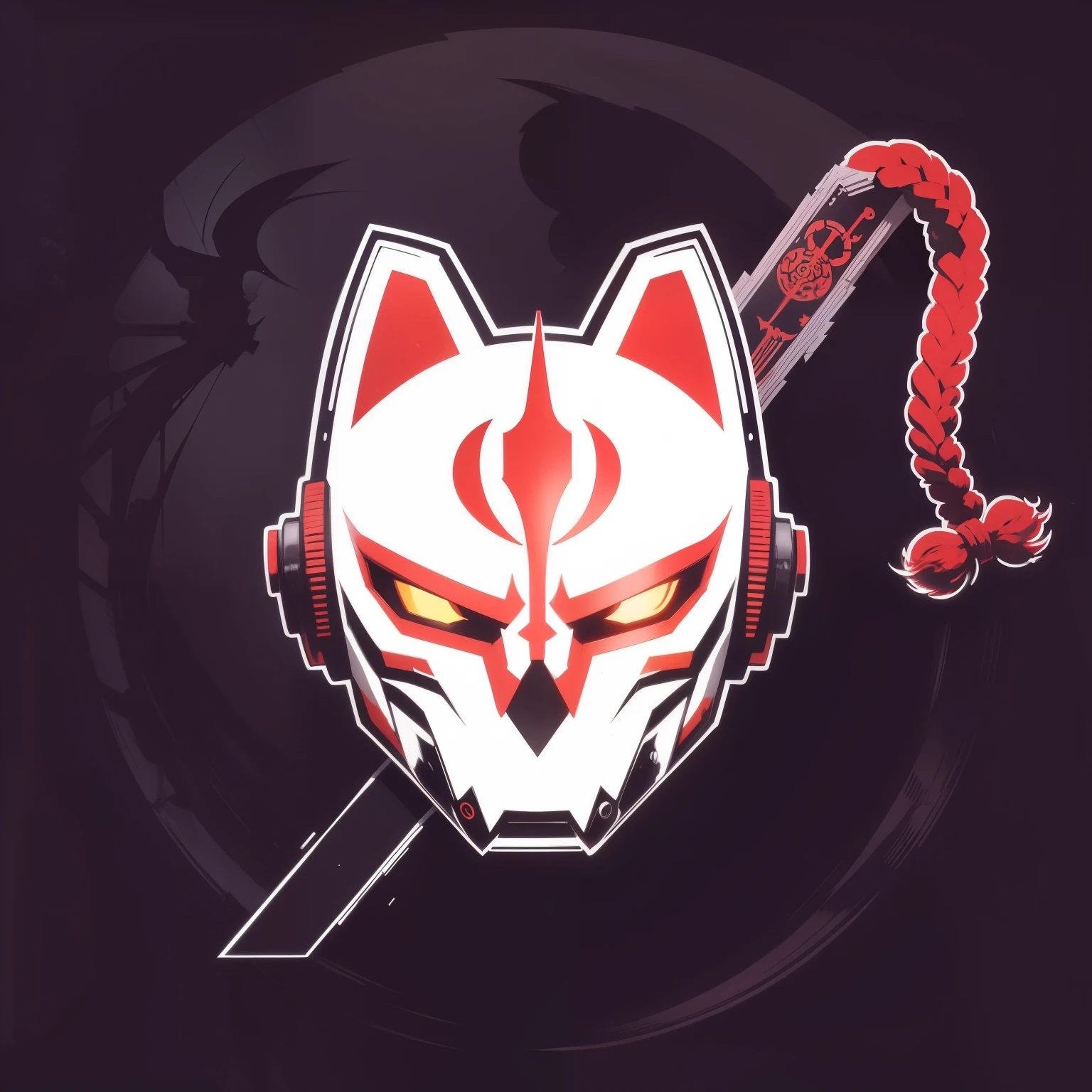 logo, designer, fantasy, cyberpunk, mask, anime, samurai