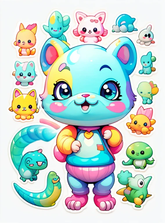 a cartoon dinosaur, super cute funky dinosaur, cute detailed digital art, cute digital art, cartoon artstyle, cartoon art style, colorfull illustration, advanced digital chibi art, cartoon style illustration, adorable digital painting, cute art style, lisa frank style, cute cartoon character