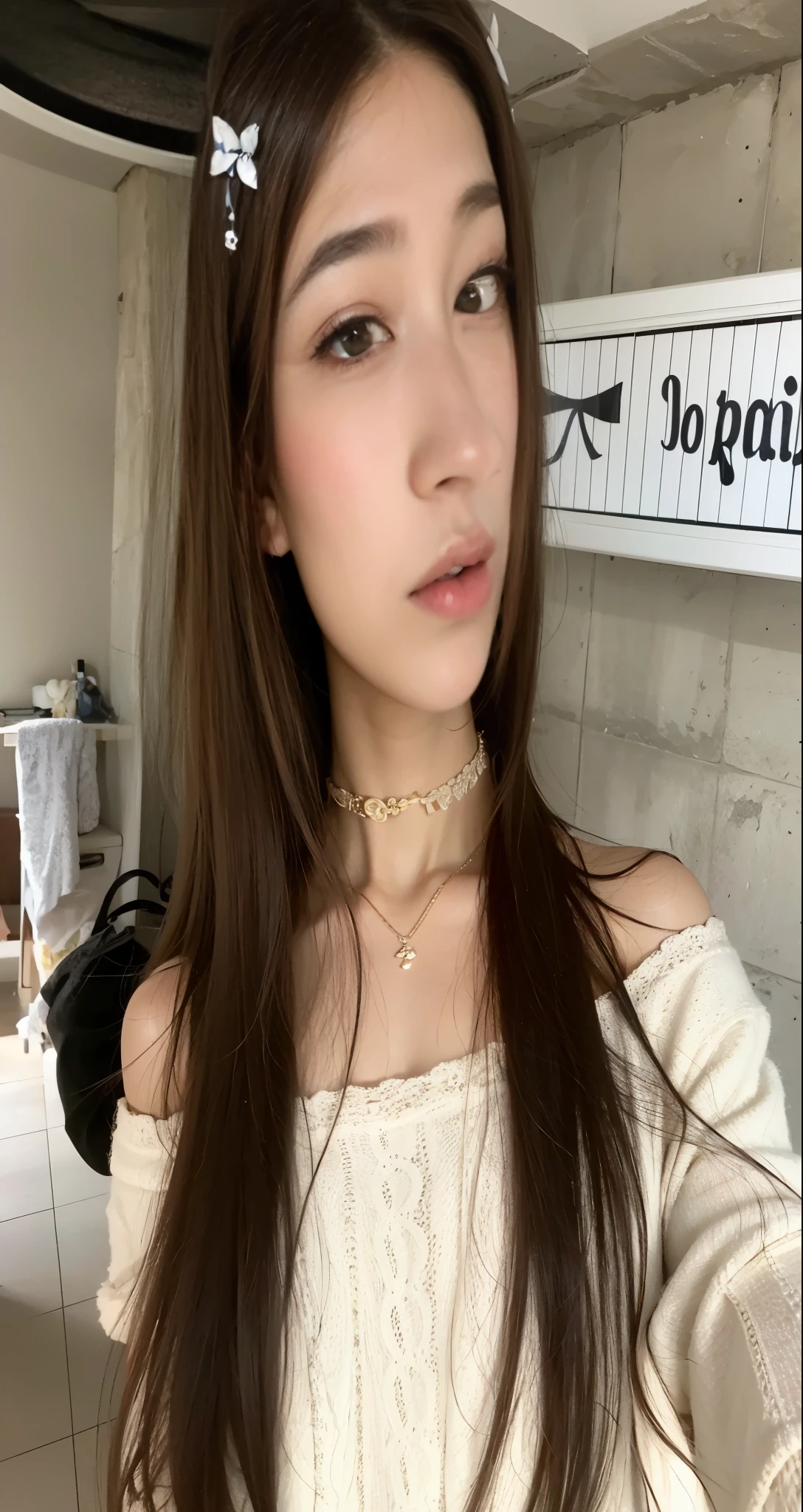 um close up de uma mulher com cabelos longos usando um top branco, Ulzzang, young lovely korean face, linda jovem coreana, Menina coreana, linda jovem coreana, Rosto bonito das meninas japonesas, young pale and beautiful asian face, o corte Hime, Jinyoung Shin, linda mulher sul-coreana, bae suzy, jaeyeon nam, chiho, adorable and pale korean face