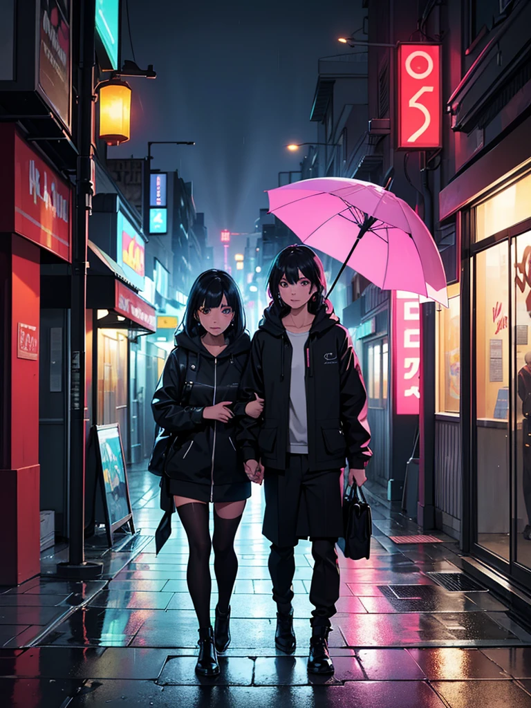 (best quality,4k,8k,highres,masterpiece:1.2),ultra-detailed,(realistic,photorealistic,photo-realistic:1.37),girl in the city,beautiful detailed eyes,beautiful detailed lips,extremely detailed face,long eyelashes,urban surroundings,nighttime setting,tall buildings and skyscrapers,city lights reflecting on wet pavement,bustling streets with cars and people,moderate traffic,shops and cafes bustling,gentle rain falling,reflective surfaces shimmering,slick wet streets,vibrant street art and graffiti,graffiti-covered walls and alleys,modern architecture,modern fashion and stylish clothing,cityscape with a mix of old and new buildings,pedestrians in fashionable outfits,people carrying umbrellas,glowing street signs and billboards,headlights and taillights creating streaks of light in the rain,atmospheric neon lights,cool color tones with pops of vibrant colors,soft and dramatic lighting,urban energy and excitement.