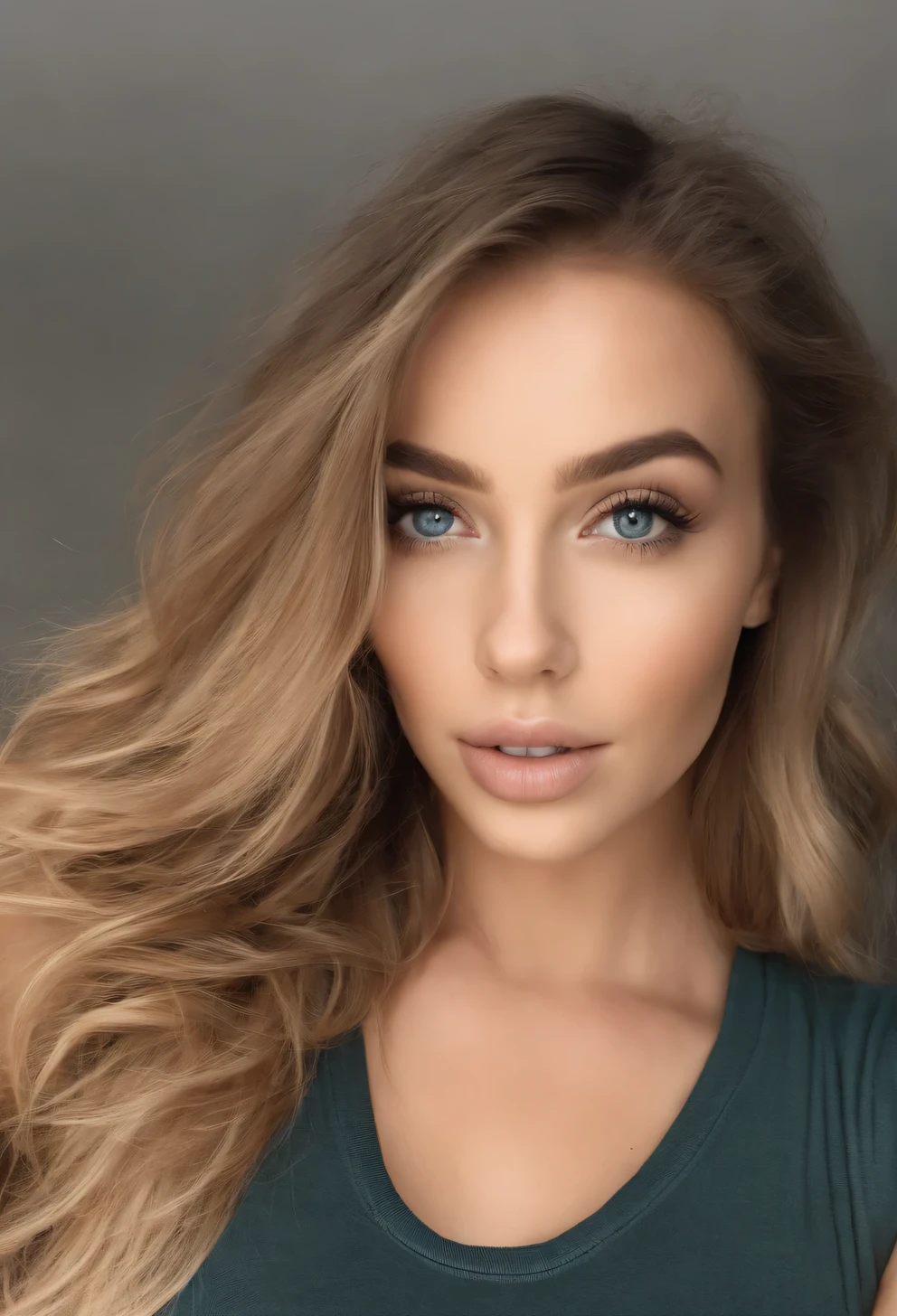 woman with matching tank top and panties, fille sexy aux yeux bleus, Portrait Sophie Mudd, Portrait de Corinna Kopf, cheveux blonds et grands yeux, selfie of a young woman, ohne Maquillage, maquillage naturel, Look directly into the camera, Visage avec Artgram, dezentes Maquillage, Superbe photo du corps entier, gros seins, Blonde, Latin