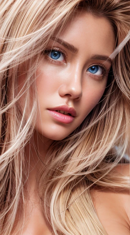 portrait, high quality, best quality, photo-realistic, raw-photo, realistic, ultra realistic 8k cg, ultra-detailed, High definition, masterpiece, 1girl, long hair, blonde hair, hazel eyes, detaile face and eyes, close-up, intricate details, detailed texture, finely detailed,