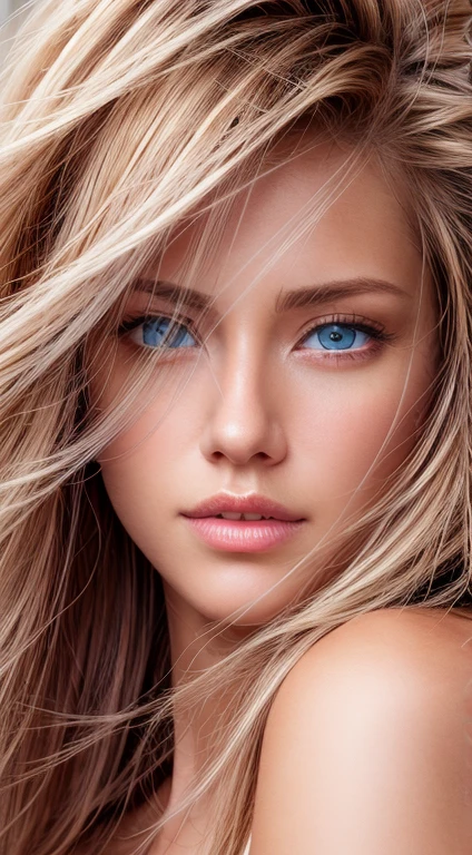 portrait, high quality, best quality, photo-realistic, raw-photo, realistic, ultra realistic 8k cg, ultra-detailed, High definition, masterpiece, 1girl, long hair, blonde hair, hazel eyes, detaile face and eyes, close-up, intricate details, detailed texture, finely detailed,