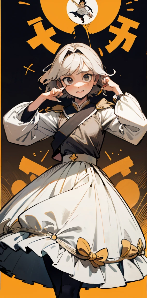 (obra de arte、Qualidade superior、high resolution)、Ou Arima \(Oshinoko\), cheio de timidez、Cabelo castanho curto、cabelo bob、blush branco、boca ondulada、(((dramatic)))、(((corajoso)) )、(((veementemente))))O cartaz do filme aparece como personagem central。She is happy in the center of the poster、Wearing an idol costume of golden white black colors、Sorridente。The background is dark and rough、I feel like I'm drunk。texto is bold and eye-catching、Catchy slogans increase the overall drama and excitement。The color palette is dominated by dark colors.、Cores pontilhadas brilhantes、Make your poster dynamic and visually impactful、Tachi- e( revista: 1.3) majestoso、enrolado、Arredores、tocar、cena、texto、cobre、audacioso、chamativo、Title fashion、Fonte、cativante、titles、grande、chamativo、Tendencies、concentration、elegante、1 garota em、 uma minissaia