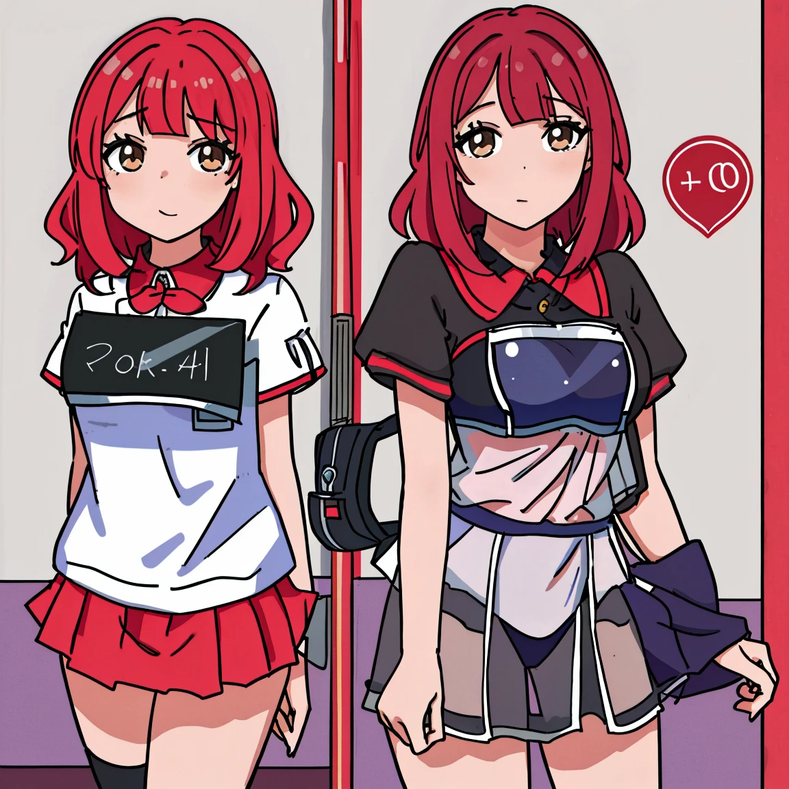 Sister, Usando uniforme escolar, wet and bra see-through, 8k, melhor qualidade, *******, looking at the camera, Bochechas vermelhas, envergonhado, delicate hands, own room, Sistero carinhoso, Tsundere