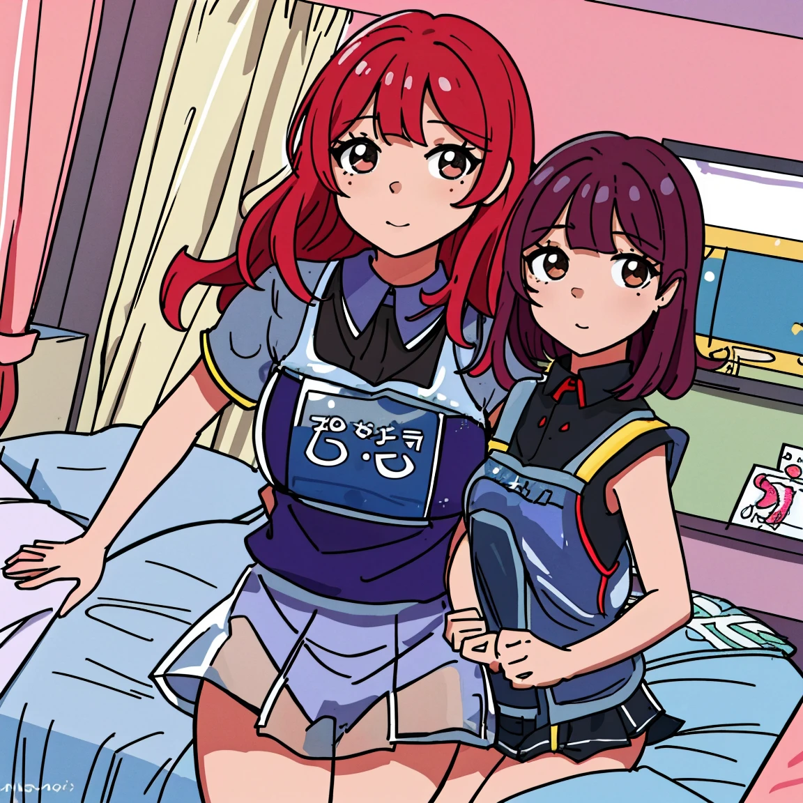 Sister, Usando uniforme escolar, wet and bra see-through, 8k, melhor qualidade, *******, looking at the camera, Bochechas vermelhas, envergonhado, delicate hands, own room, Sistero carinhoso, Tsundere