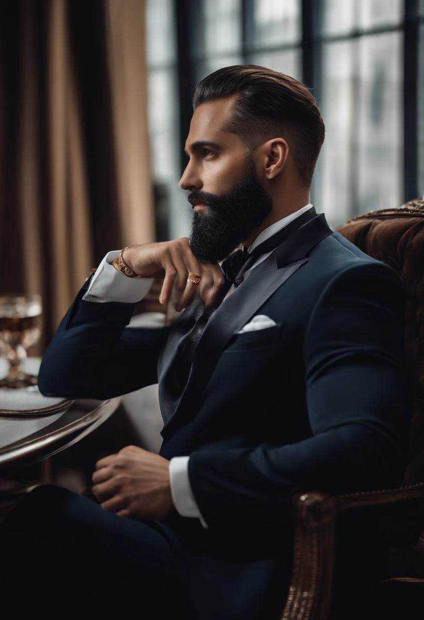 Magnifique homme ???? en costume ,barba , beautiful shaved hair, Executive, Business scenario