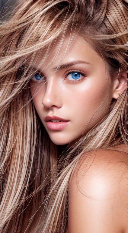 half body photo, high quality, best quality, photo-realistic, raw-photo, realistic, ultra realistic 8k cg, ultra-detailed, High definition, masterpiece, 1girl, long hair, blonde hair, ((brown eyes)), detaile face and eyes, close-up, intricate details, detailed texture, finely detailed,