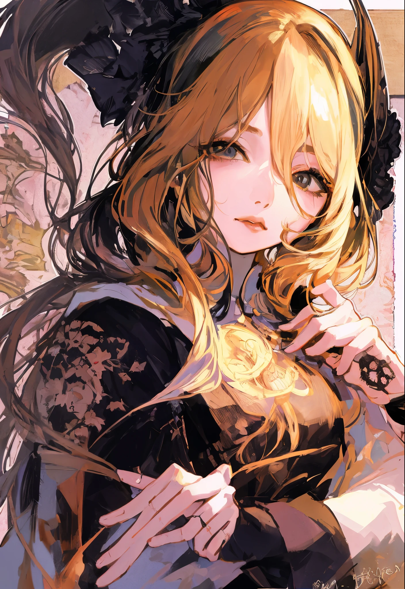 1woman, anime - style portrait of a woman with long blonde hair, artwork in the style of guweiz, anime style portrait, in the art style of bowater, beautiful anime portrait, detailed portrait of anime girl, a beautiful artwork illustration, romanticism lain, sui ishida art manga, digital anime illustration, portrait anime girl, retro anime girl, detailed color portrait