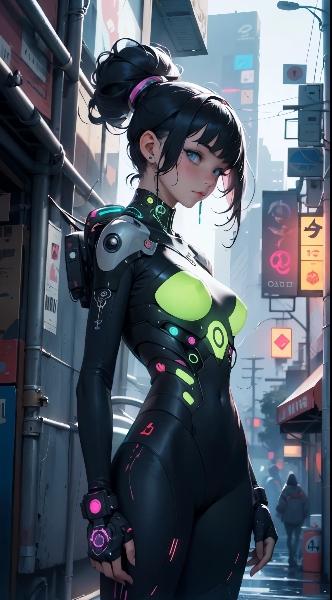 Biolucent cyberpunk girl