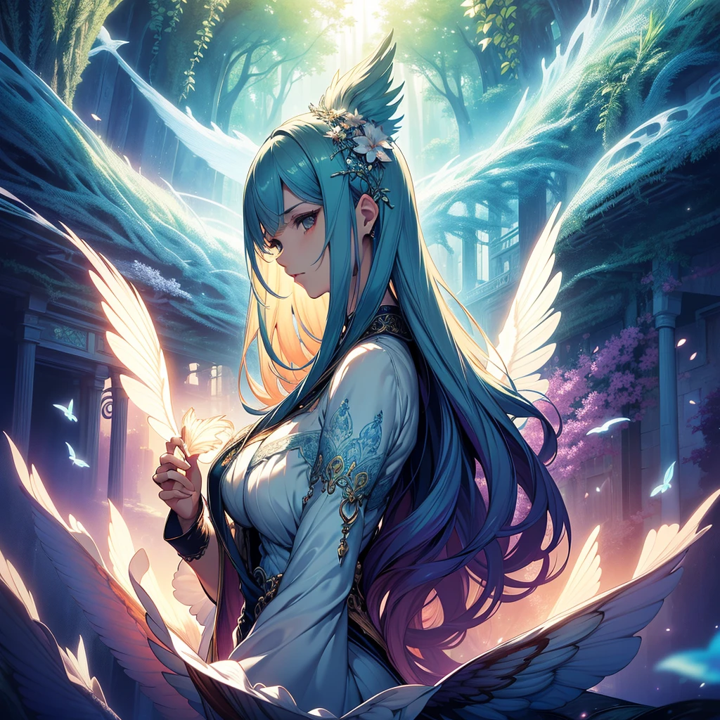 beautiful detailed artwork,stunning masterpiece,ultra-detailed painting,impressive surrealistic style,vibrant colors,dreamy atmosphere,soft lighting,eerie ambiance,lush garden,ethereal figures,floating clouds,gentle breeze,shimmering light,sublime beauty,serene tranquility,subtle details,radiant glow,dynamic composition,magical elements,whimsical touch,harmonious balance,layers of depth,mystical energy,hidden symbolism,melting colors, of movement,aesthetic delight,emotional resonance,mesmerizing textures,enchanting realism,magnificent creation,awe-inspiring imagery,lifelike depiction,viewer immersion