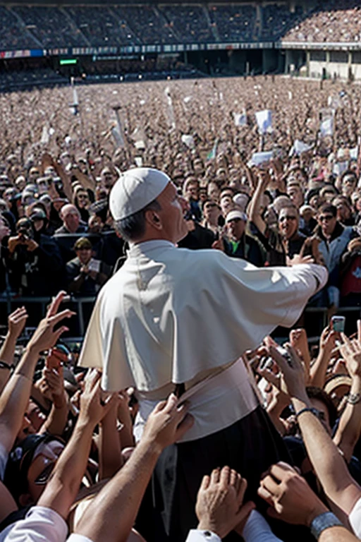 The pope on a mosh pit